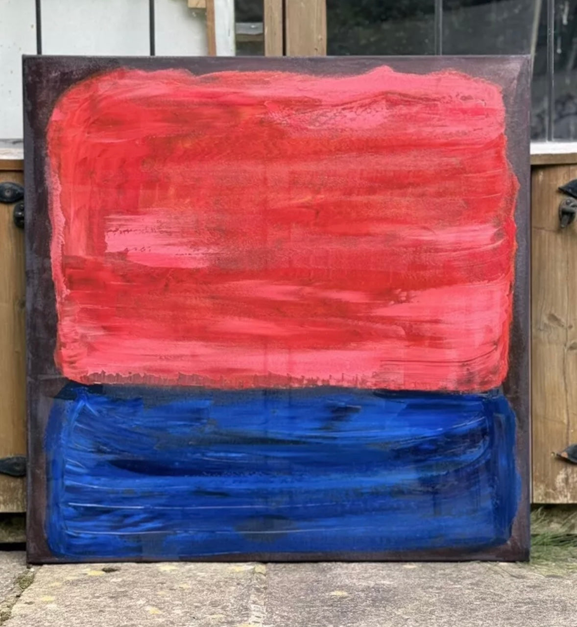 Oka Rothko Design Contemporary Abstract Original Oil Painting On 80x80cm Canvas Indigo