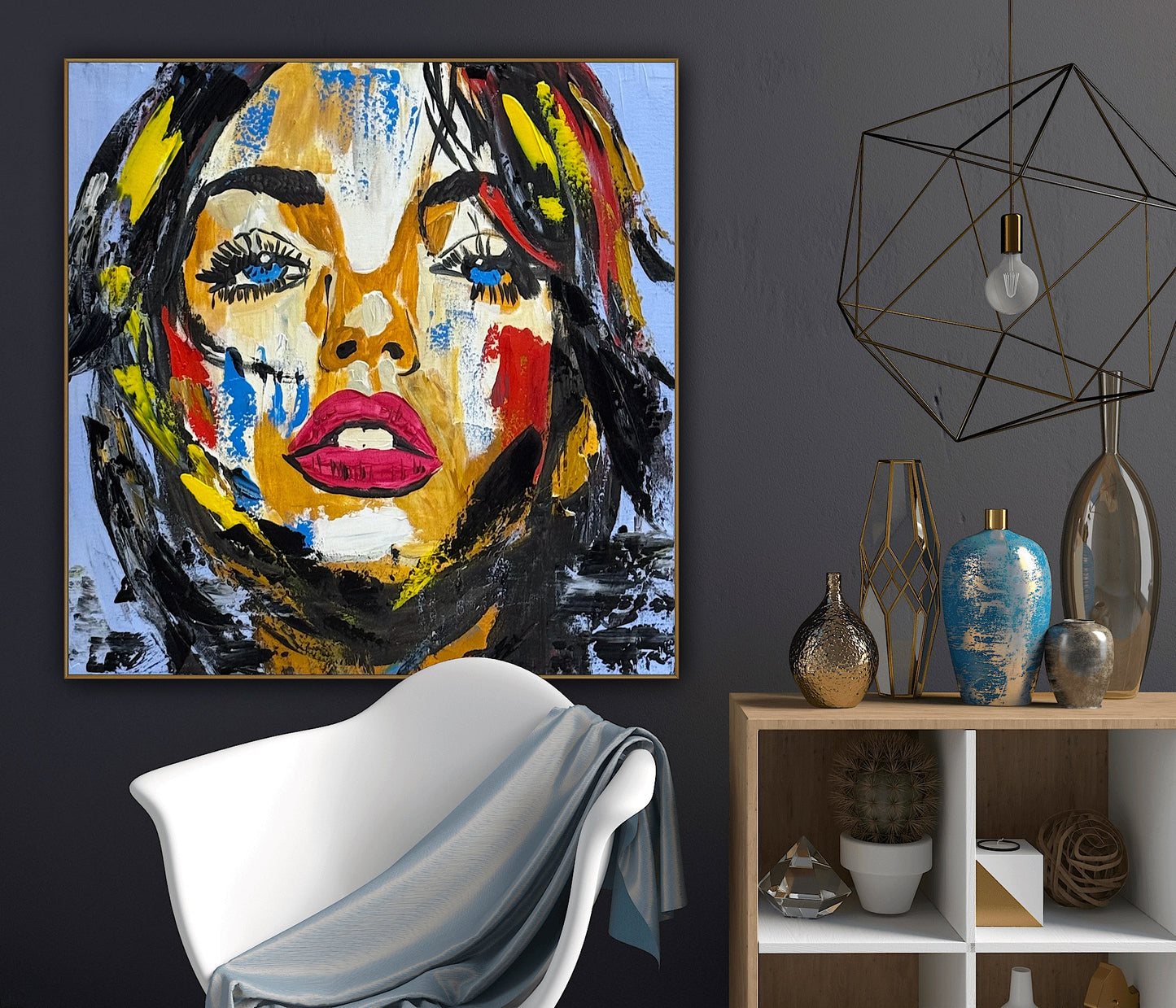 Richter Style Abstract Original Oil Painting On 60 x 60cm canvas Woman portrait Love