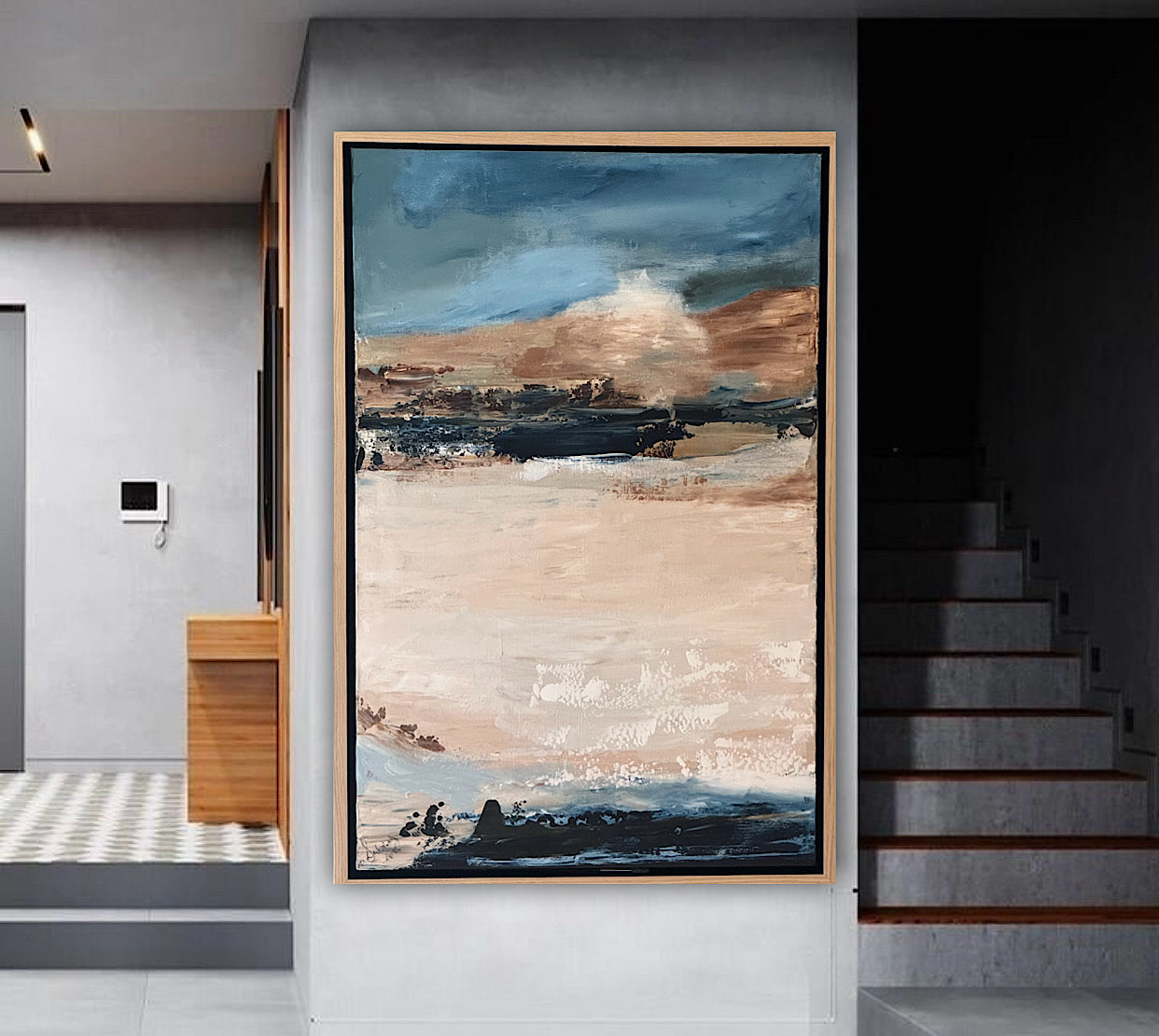 Framed Original Abstract contemporary Oil Painting On Canvas 83x56cm Amalfi Coast Oka
