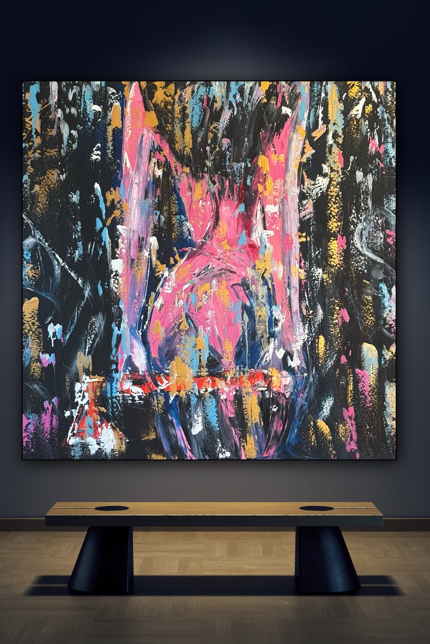 Richter StyLe Abstract Original Oil Painting On Canvas 100x100cm Nude Dancer