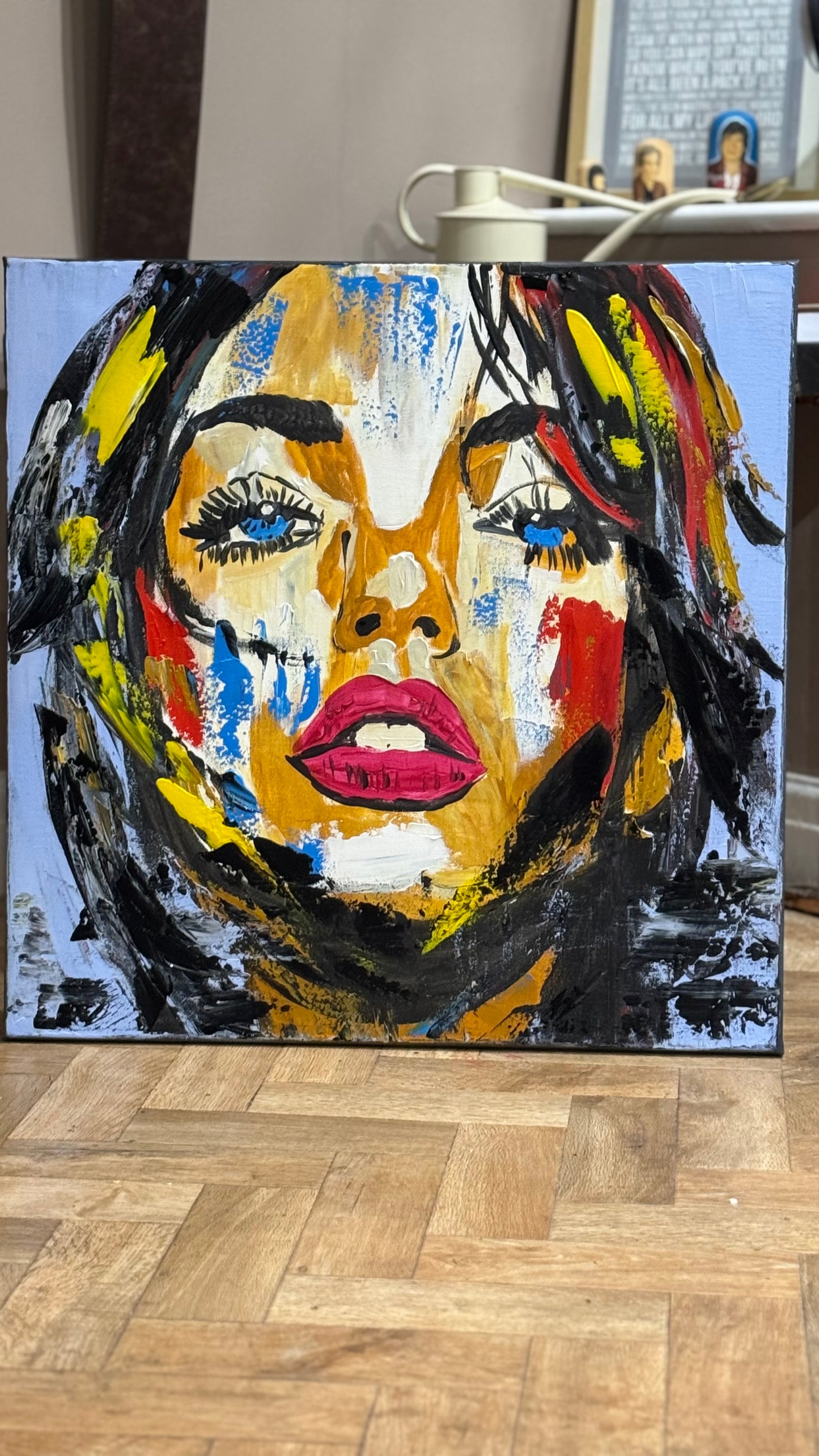 Richter Style Abstract Original Oil Painting On 60 x 60cm canvas Woman portrait Love