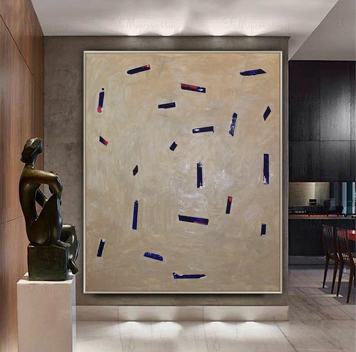 Richter Original Abstract Oil Painting On Canvas 120x100x4cm ‘in the middle of it ‘