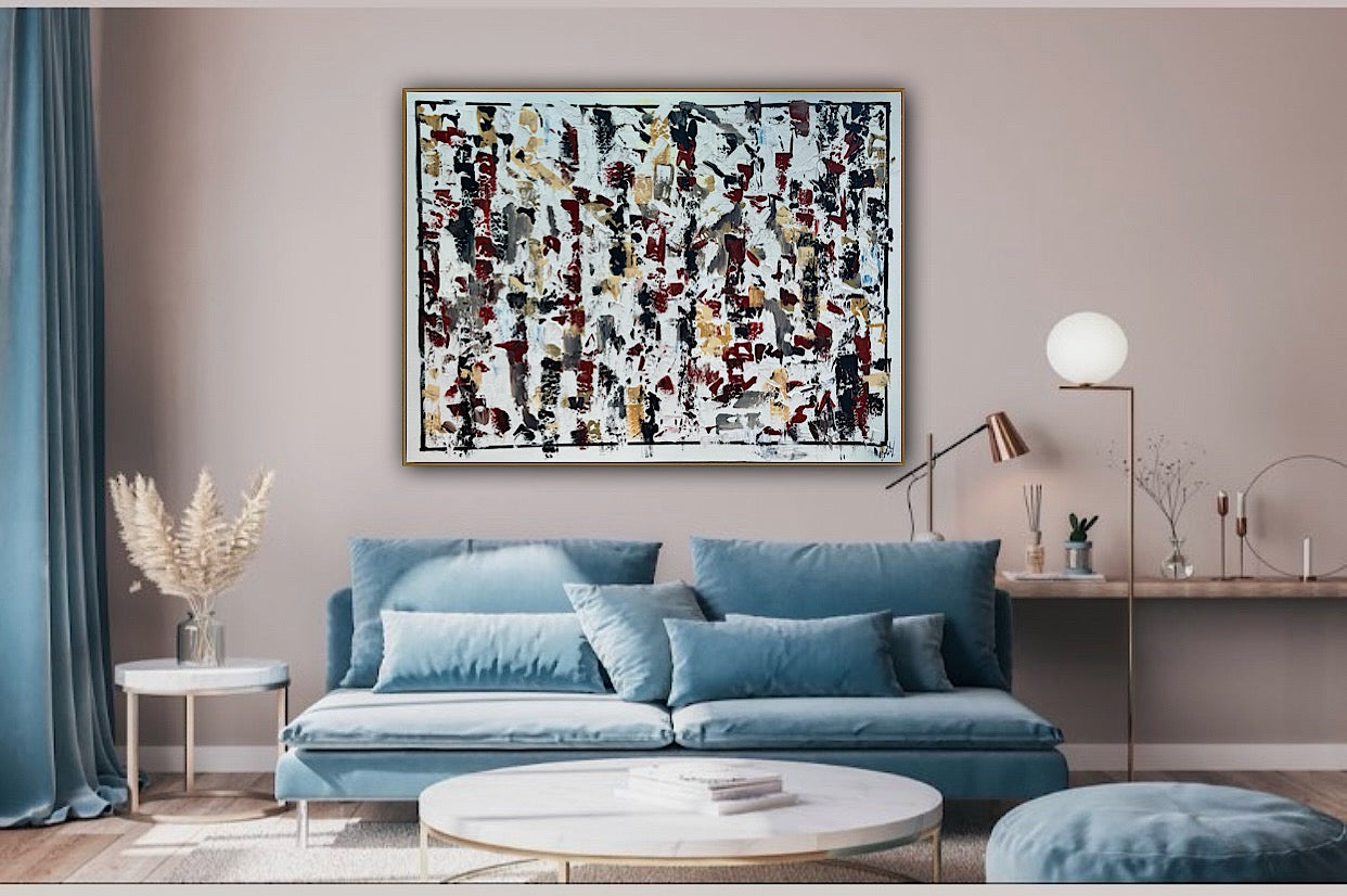 Large Abstract Original Oil Painting On 120x91cm canvas textured Veiled Wilderness