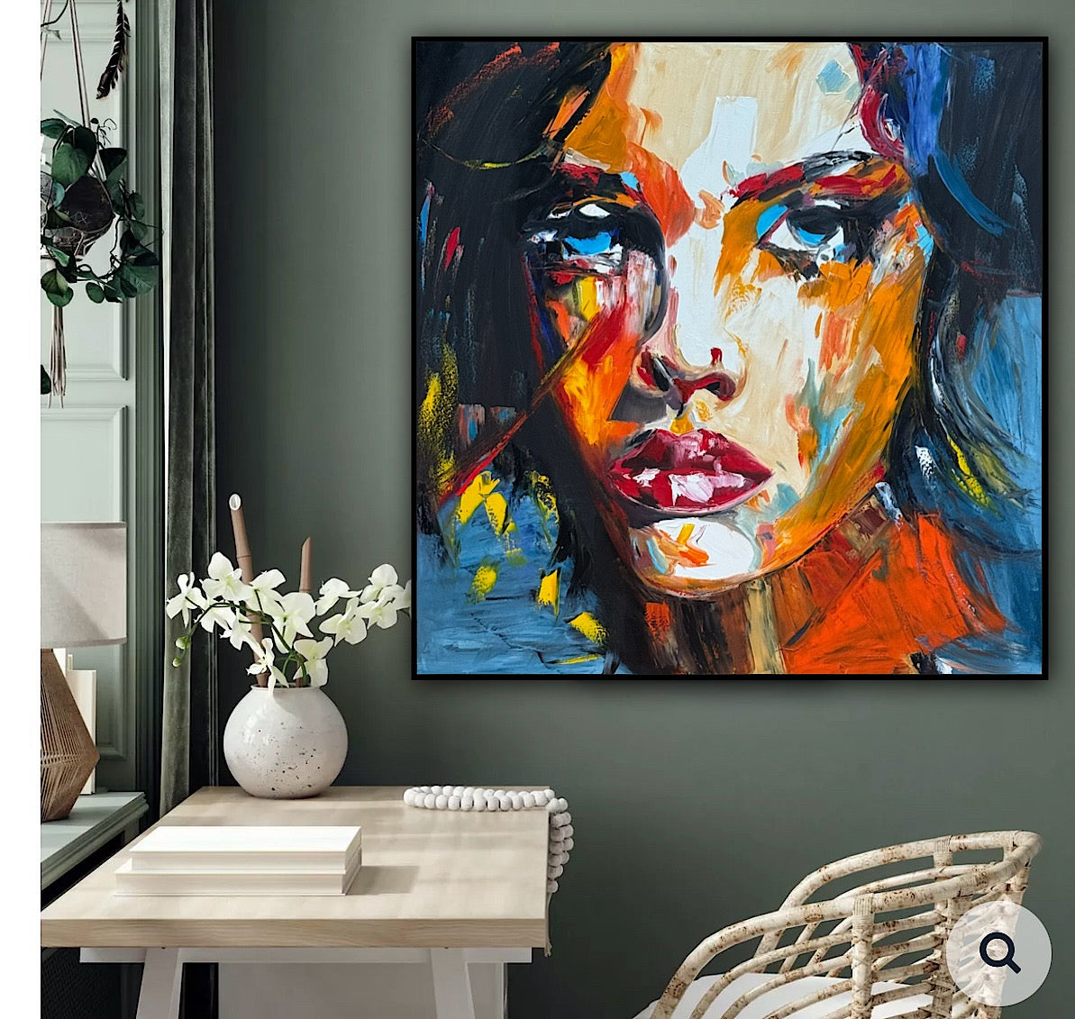Richter Style Abstract Original Oil Painting On 100 x 100cm canvas Serenity in her eyes portrait