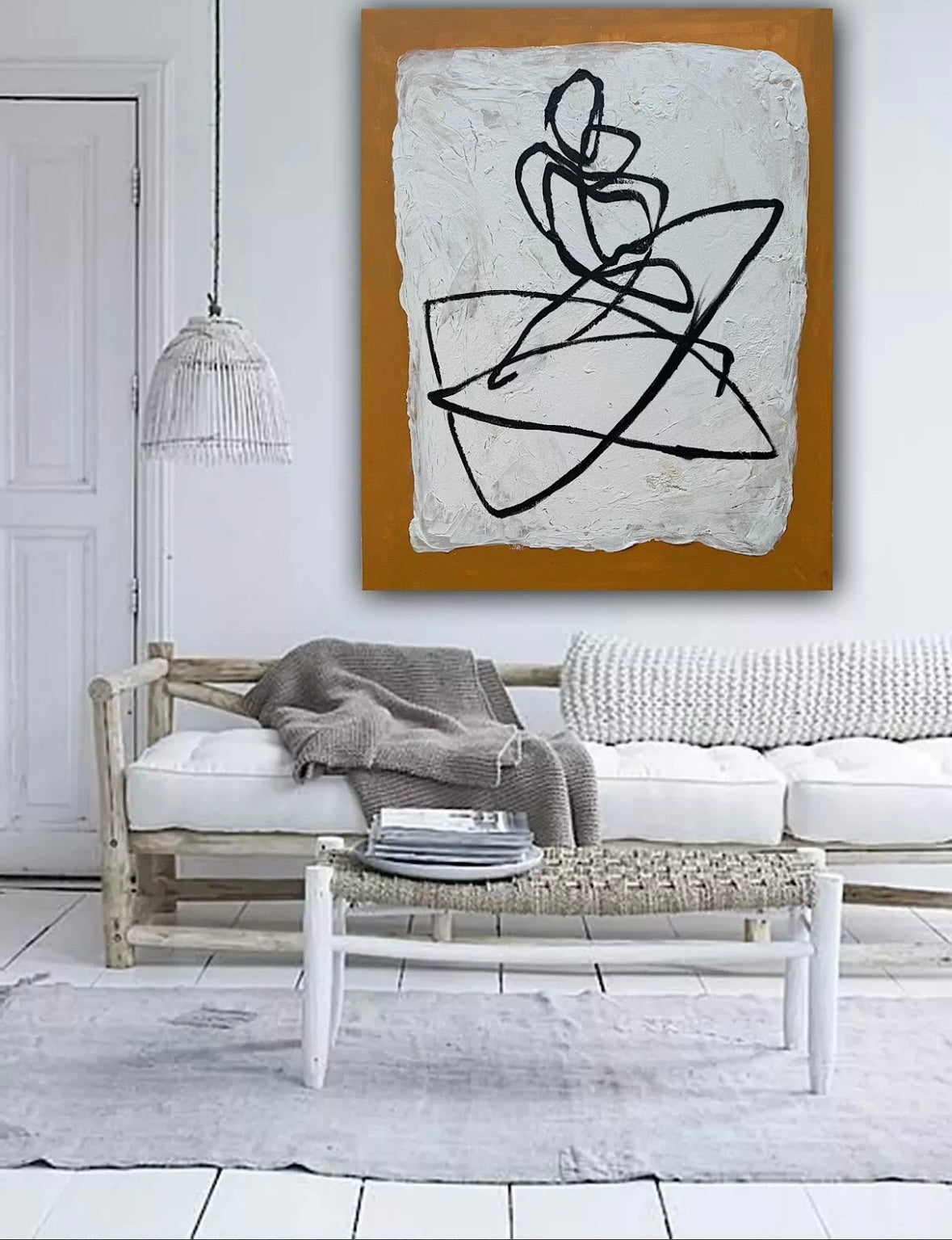 Oka Design Contemporary Abstract Original Oil Painting On 80 x 60cm Canvas Lovers nude