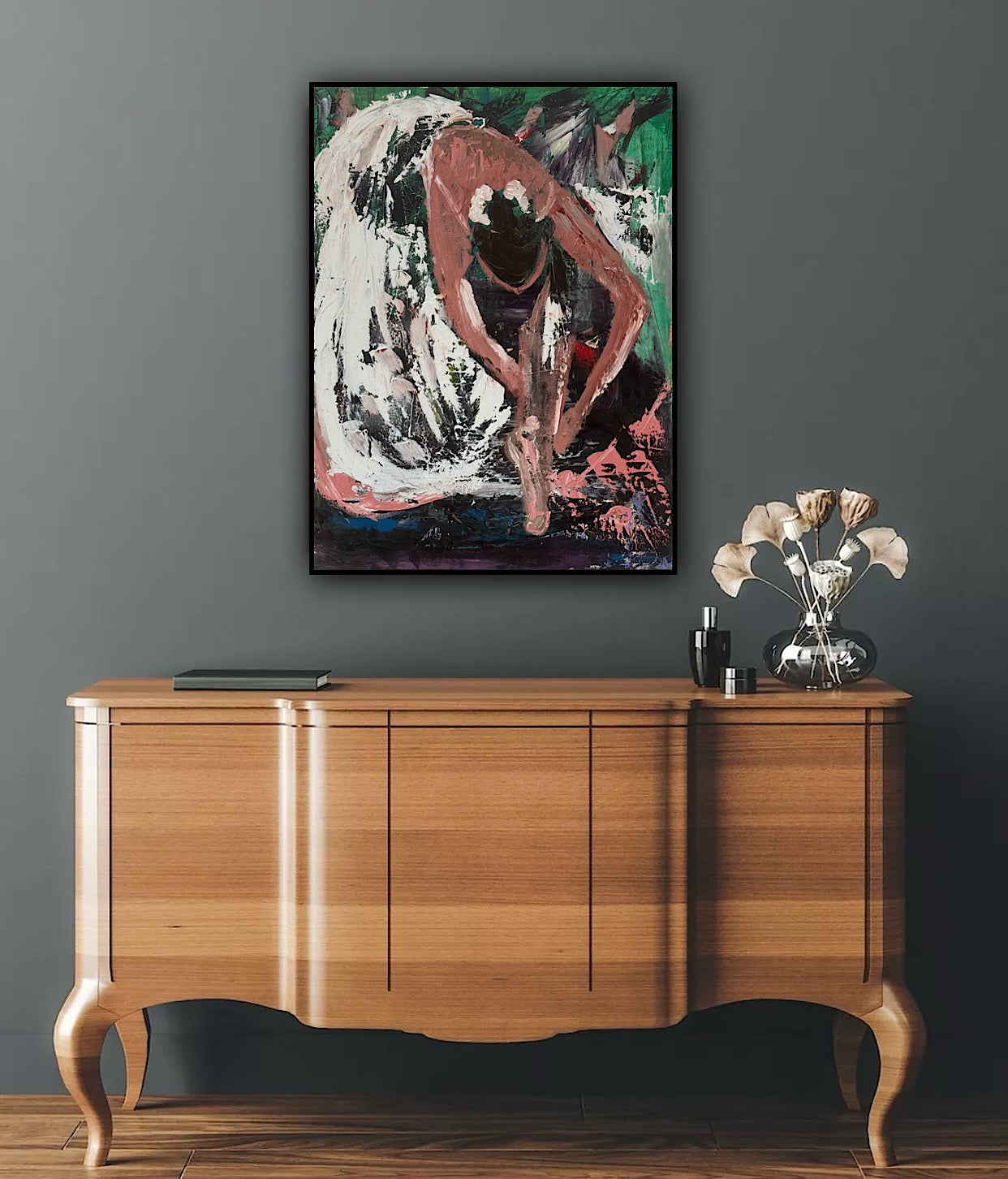 Richter original Abstract Oil Painting On 1.8cm Canvas 45x60cm Ballet Dancer