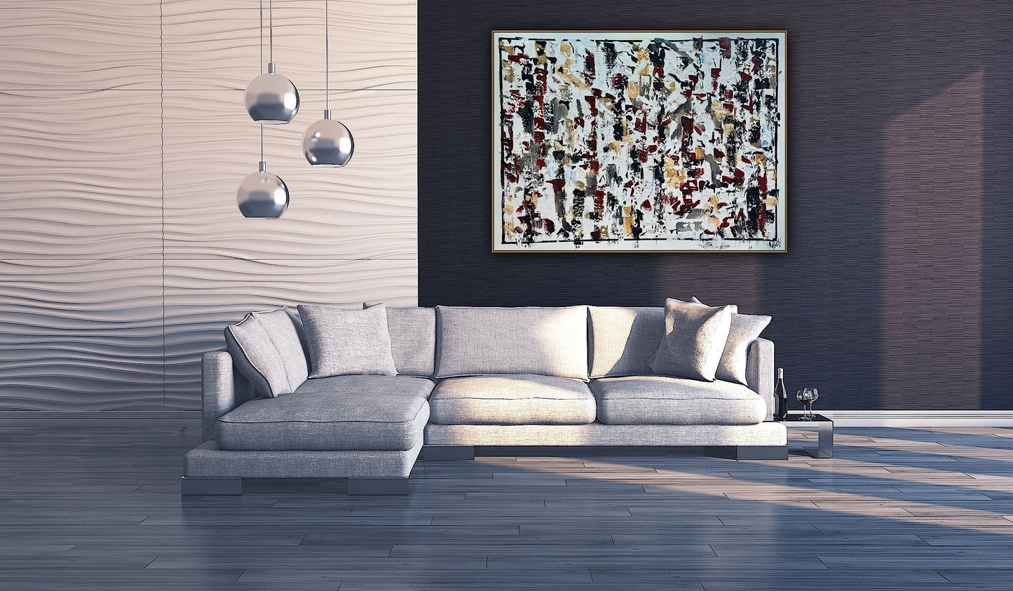Large Abstract Original Oil Painting On 120x91cm canvas textured Veiled Wilderness
