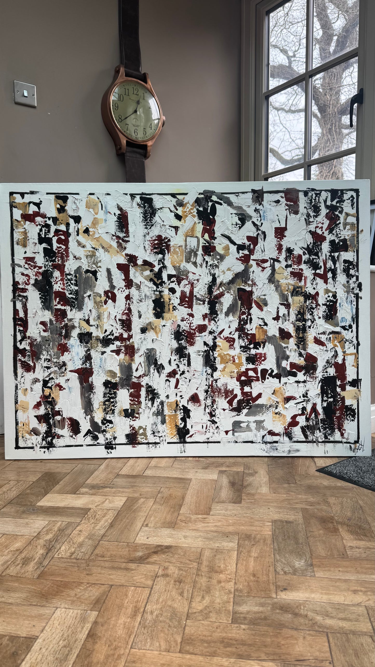 Large Abstract Original Oil Painting On 120x91cm canvas textured Veiled Wilderness