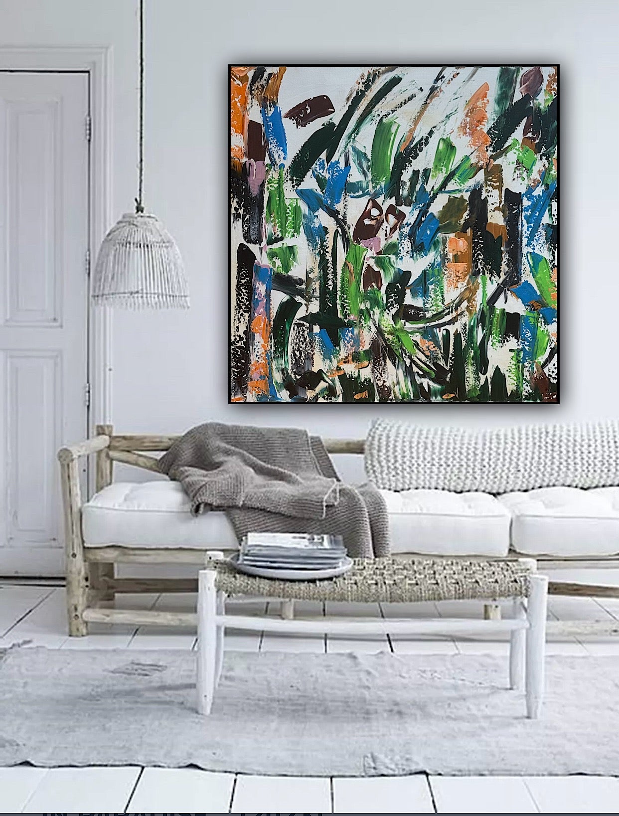 Oka Contemporary Abstract Original Oil Painting 80x80cm Whispers Of The Wind floral