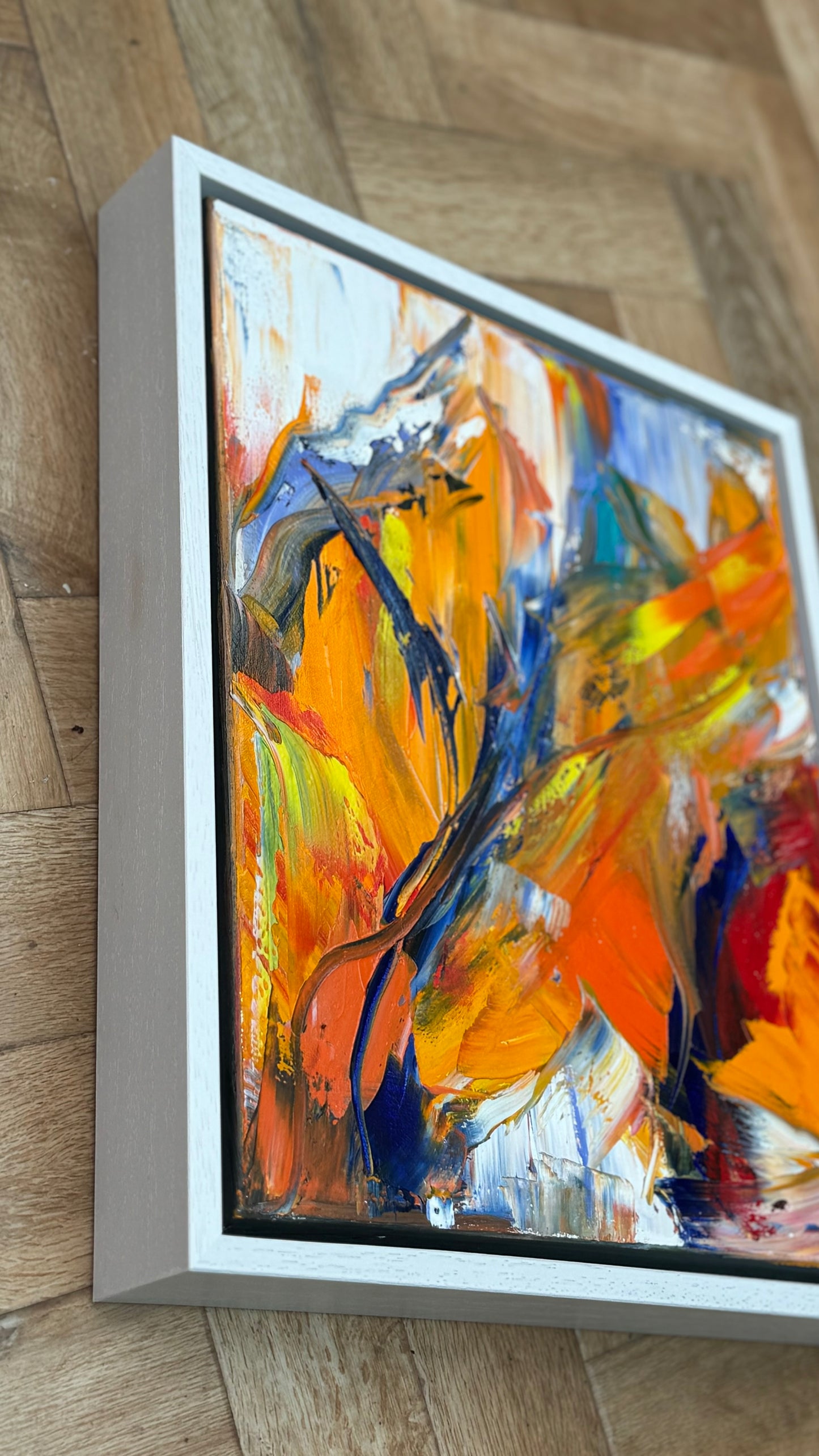 Framed Oka Contemporary Abstract Original Oil Painting serenade of seasons floral