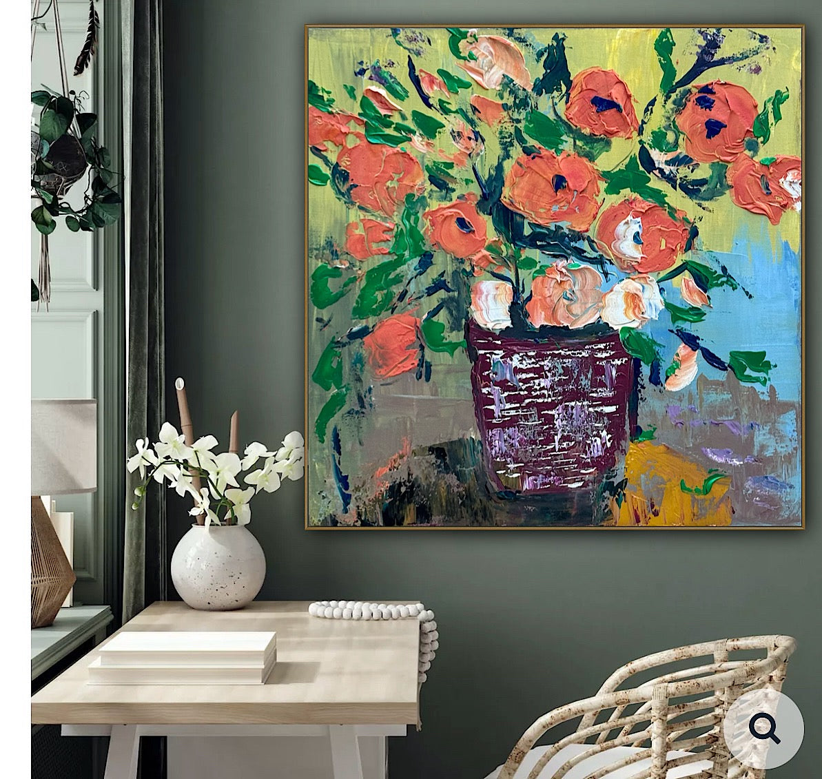 Oka Contemporary Abstract Original Oil Painting 60 x 60cm textured Whispers of Flowers