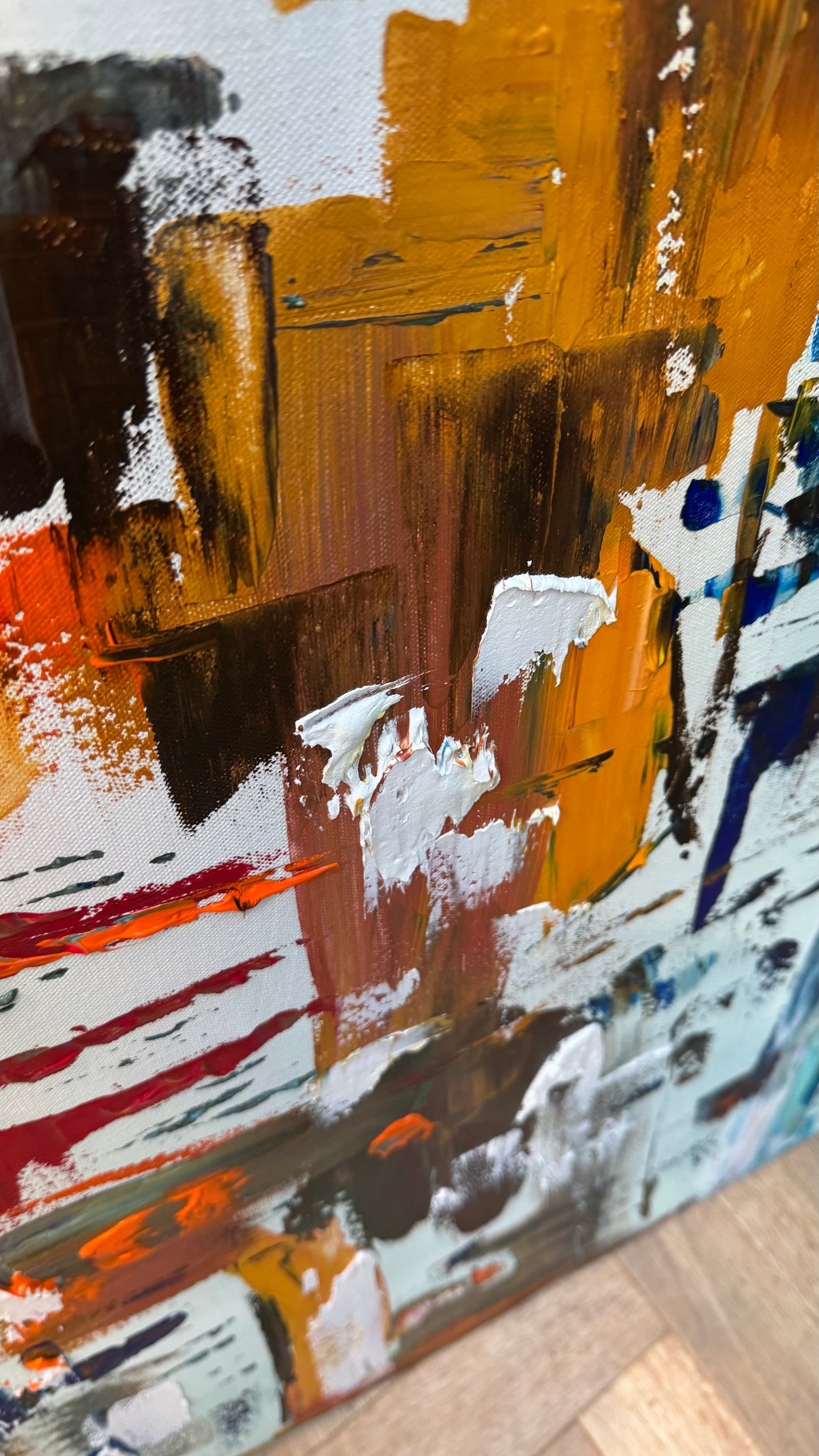Oka Contemporary Abstract Original Oil Painting 100x100cm canvas Cityscape abstract