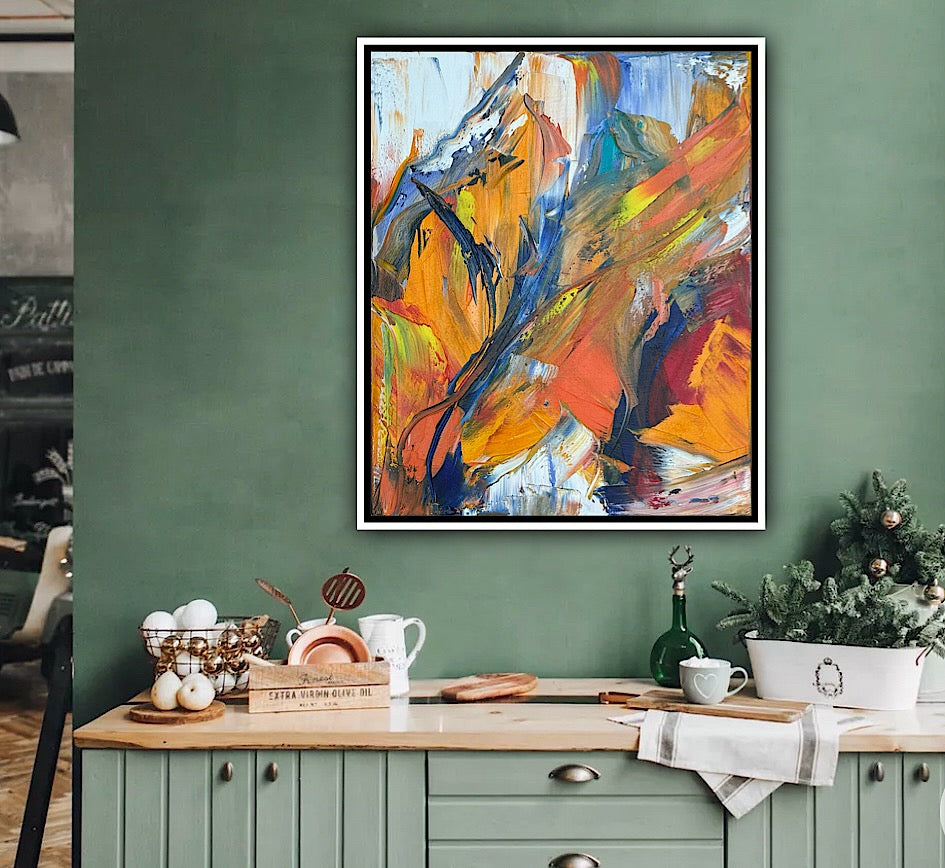 Framed Oka Contemporary Abstract Original Oil Painting serenade of seasons floral
