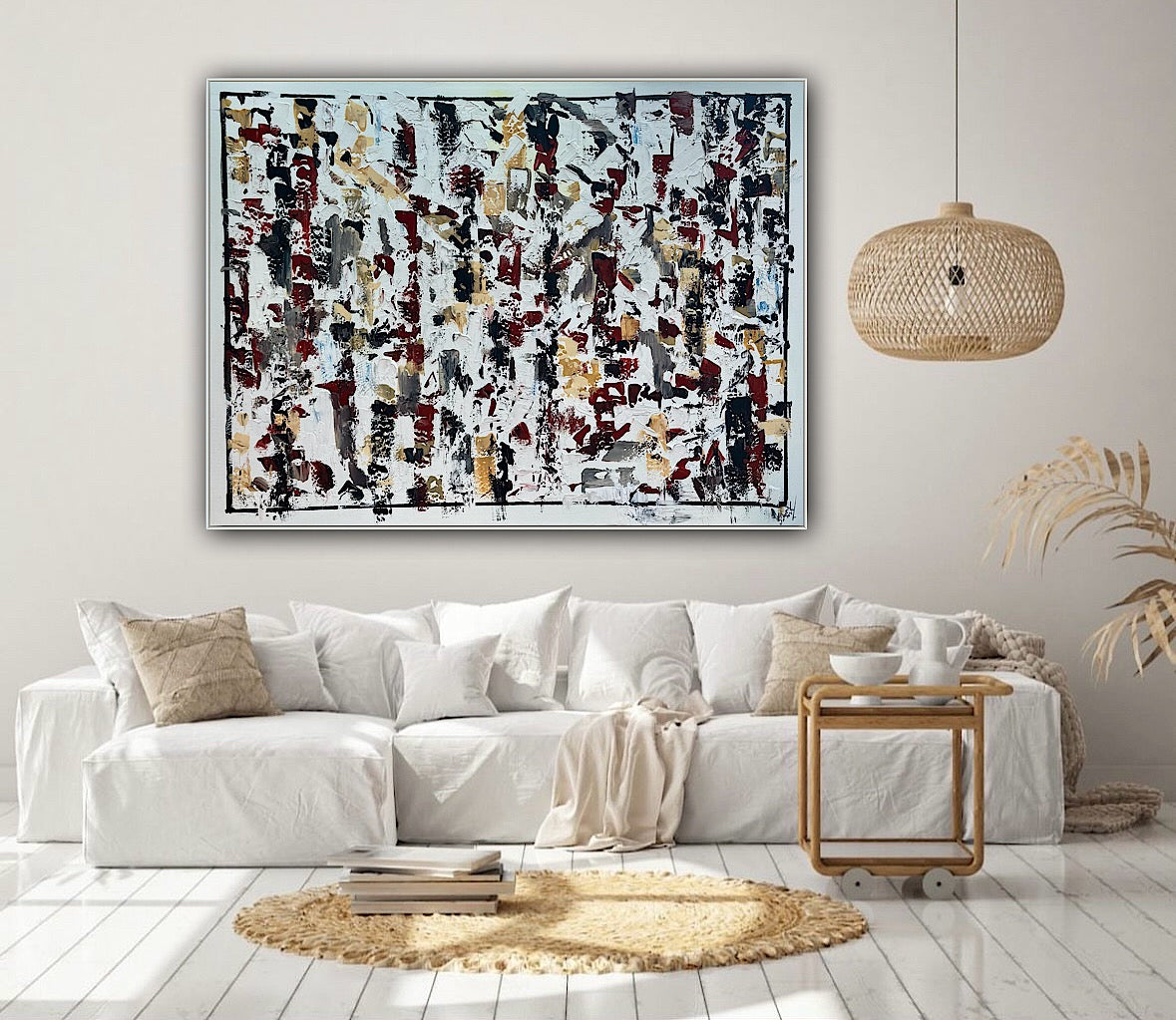 Large Abstract Original Oil Painting On 120x91cm canvas textured Veiled Wilderness