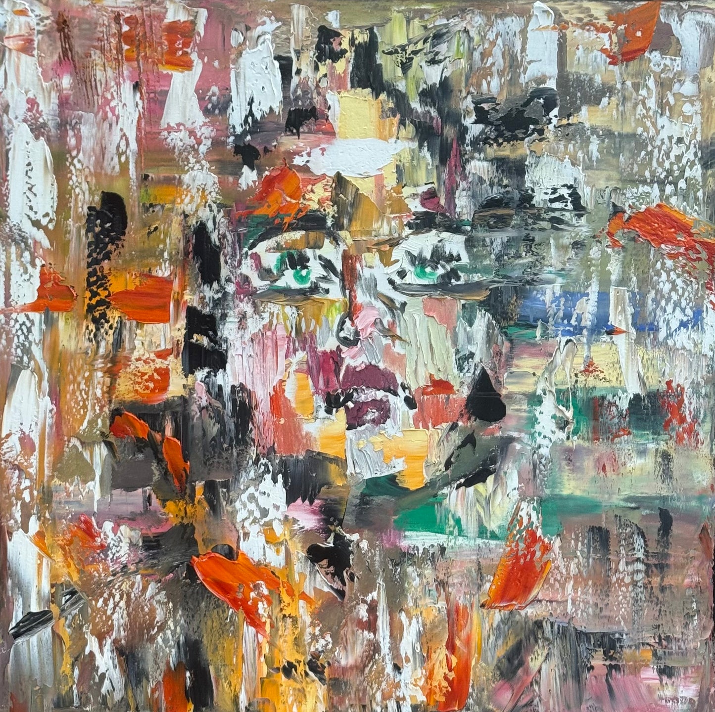 Oka Contemporary Abstract Original Oil Painting On Canvas 80x80cm Woman’s Dreams textured
