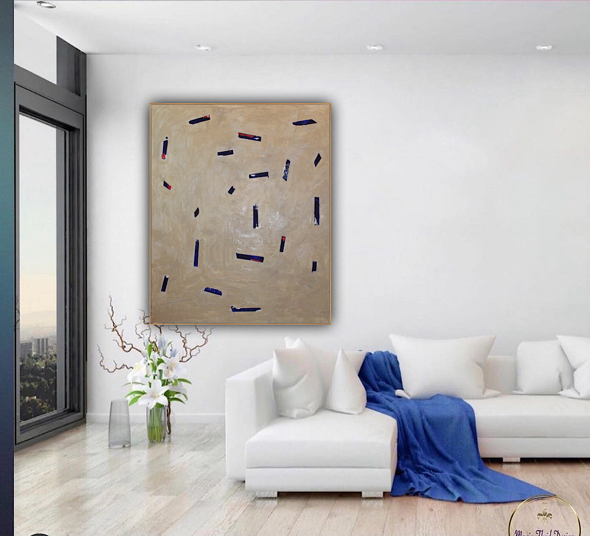 Richter Original Abstract Oil Painting On Canvas 120x100x4cm ‘in the middle of it ‘
