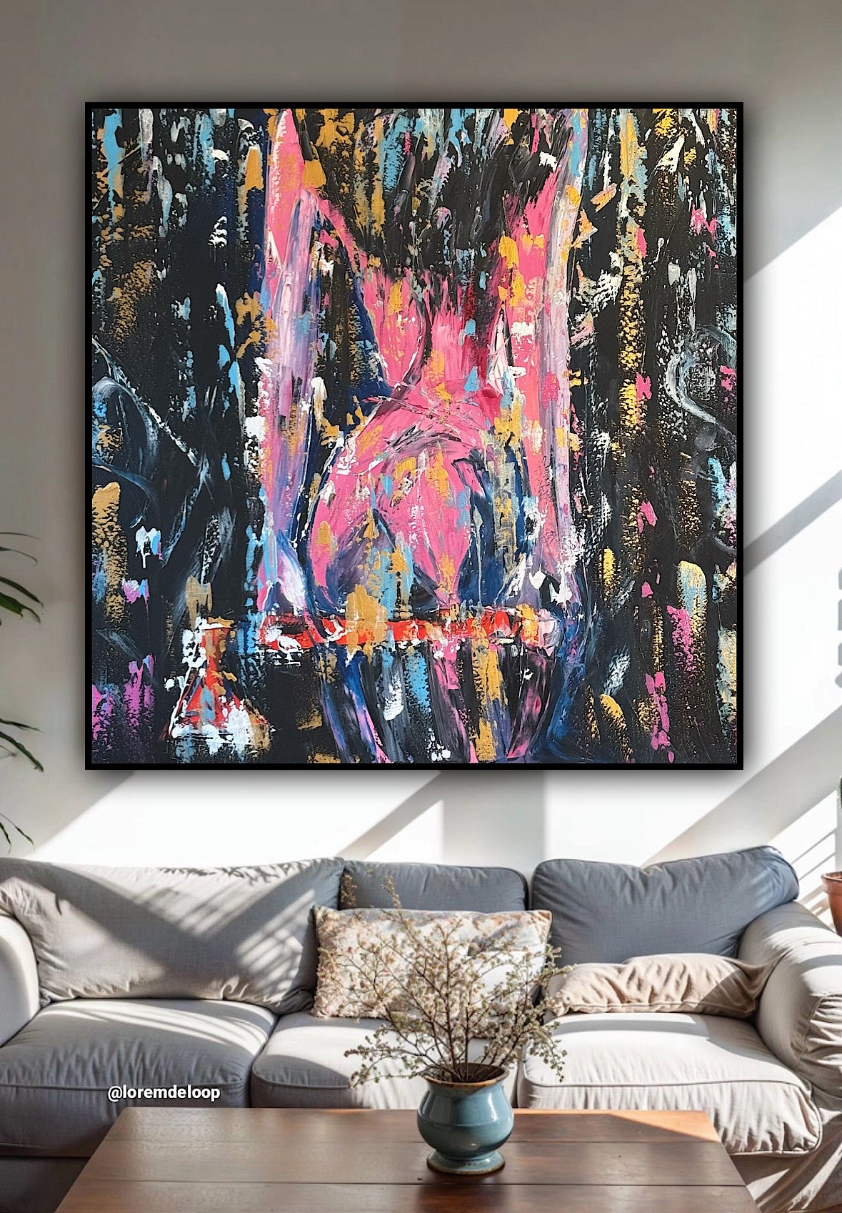Richter StyLe Abstract Original Oil Painting On Canvas 100x100cm Nude Dancer