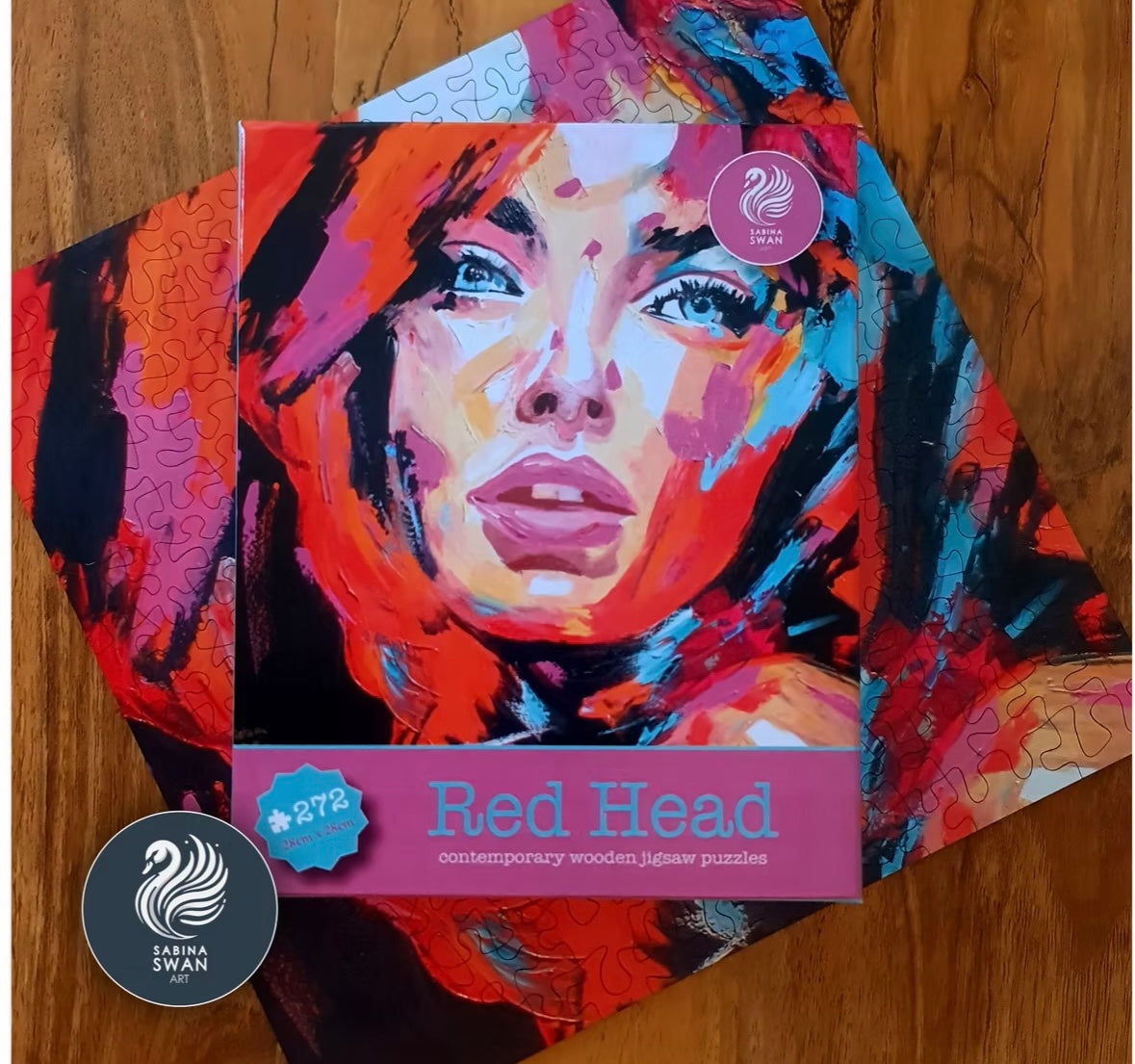 Art Wooden Puzzle for Adults Sabina Swan Art Original Jigsaw Red Head