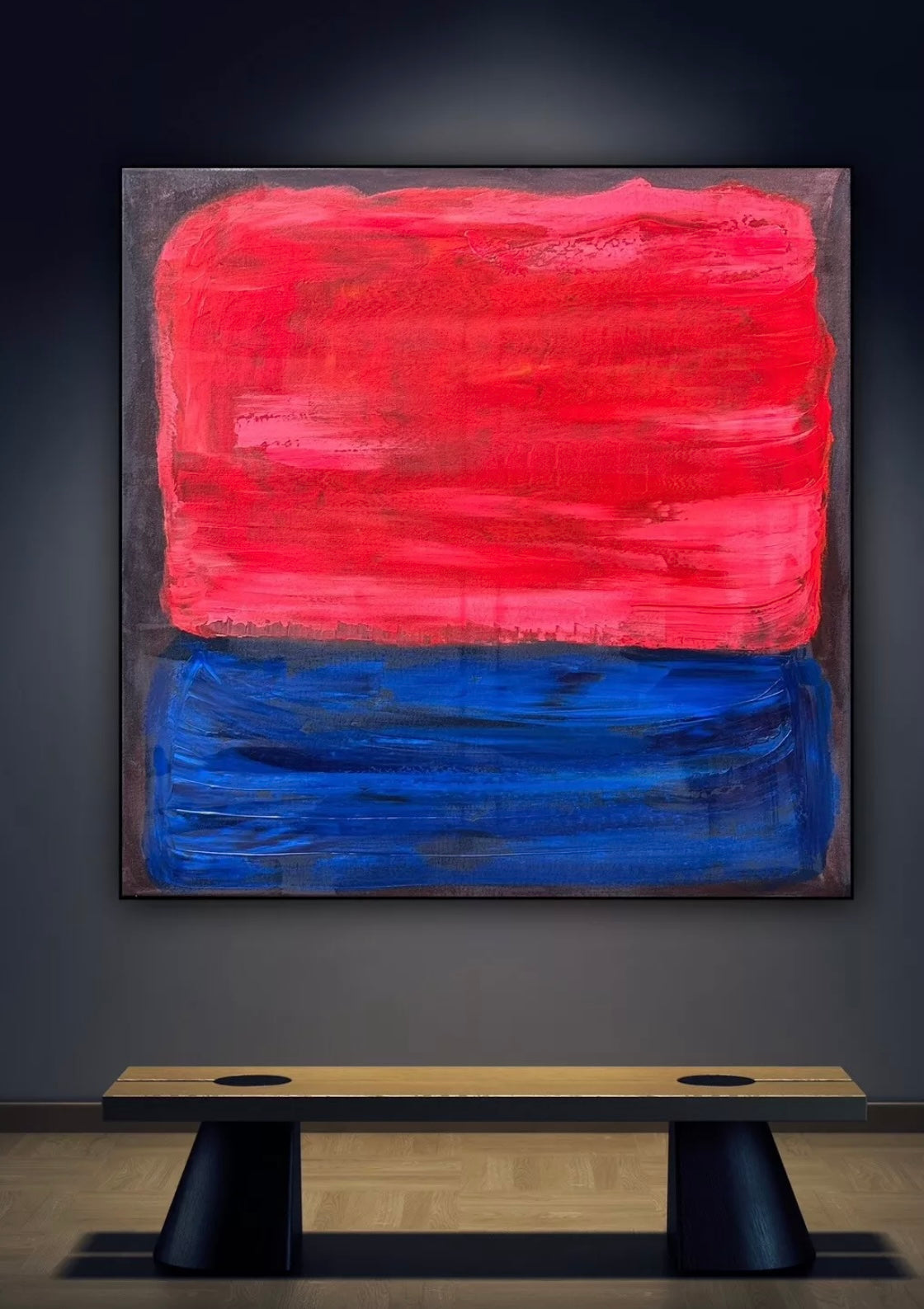 Oka Rothko Design Contemporary Abstract Original Oil Painting On 80x80cm Canvas Indigo