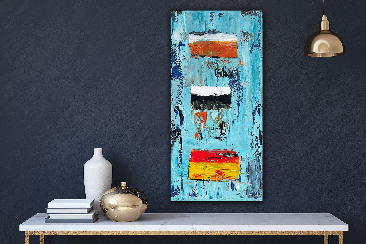 Oka Contemporary Abstract Original Oil Painting 30cm x 60cm textured Essenes of Strength