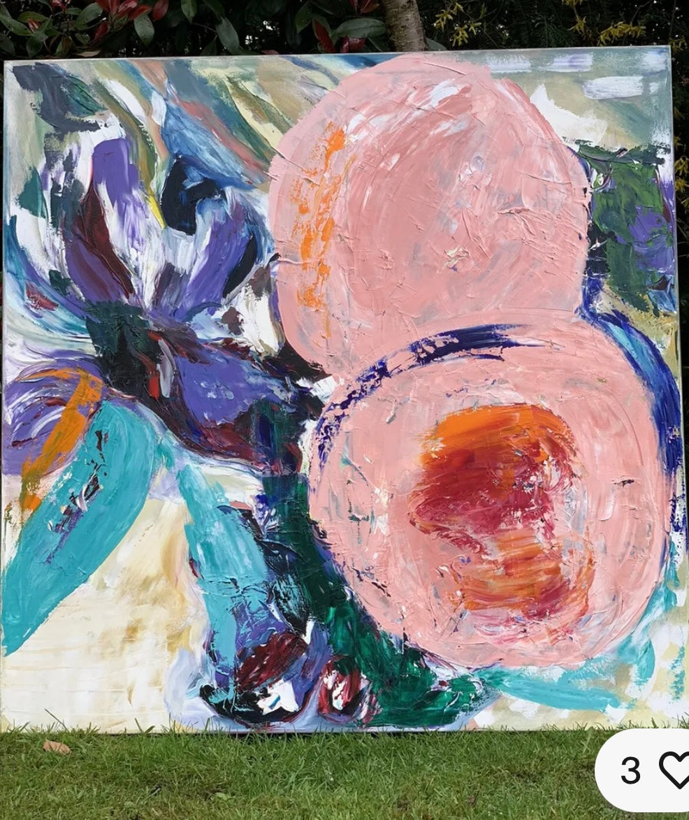 Richter Abstract Impressionist Original Oil Painting on 100x100cm ‘Peach Tree’