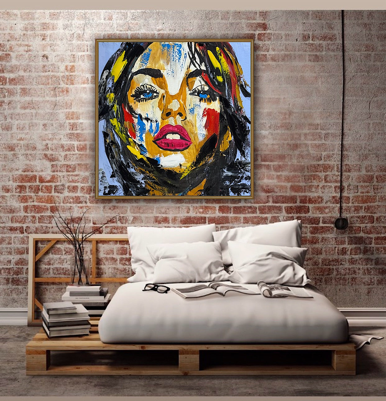Richter Style Abstract Original Oil Painting On 60 x 60cm canvas Woman portrait Love