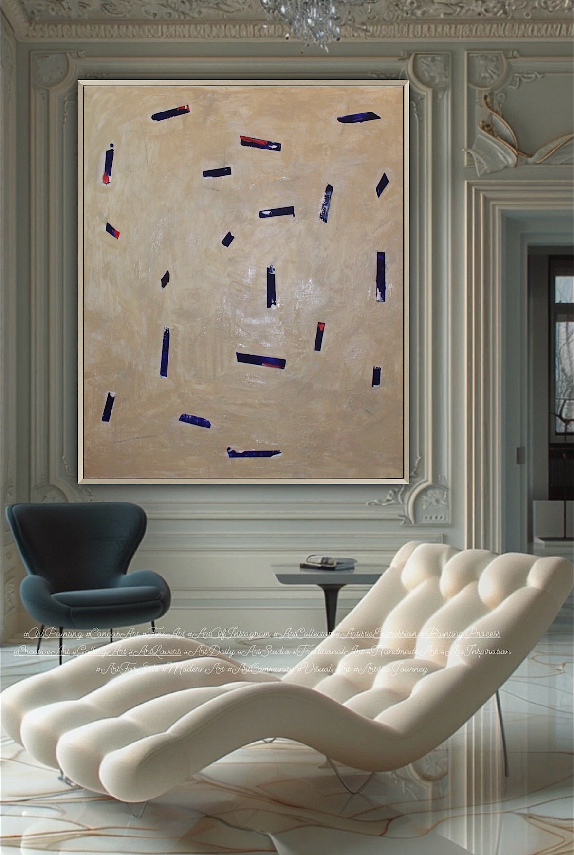 Richter Original Abstract Oil Painting On Canvas 120x100x4cm ‘in the middle of it ‘