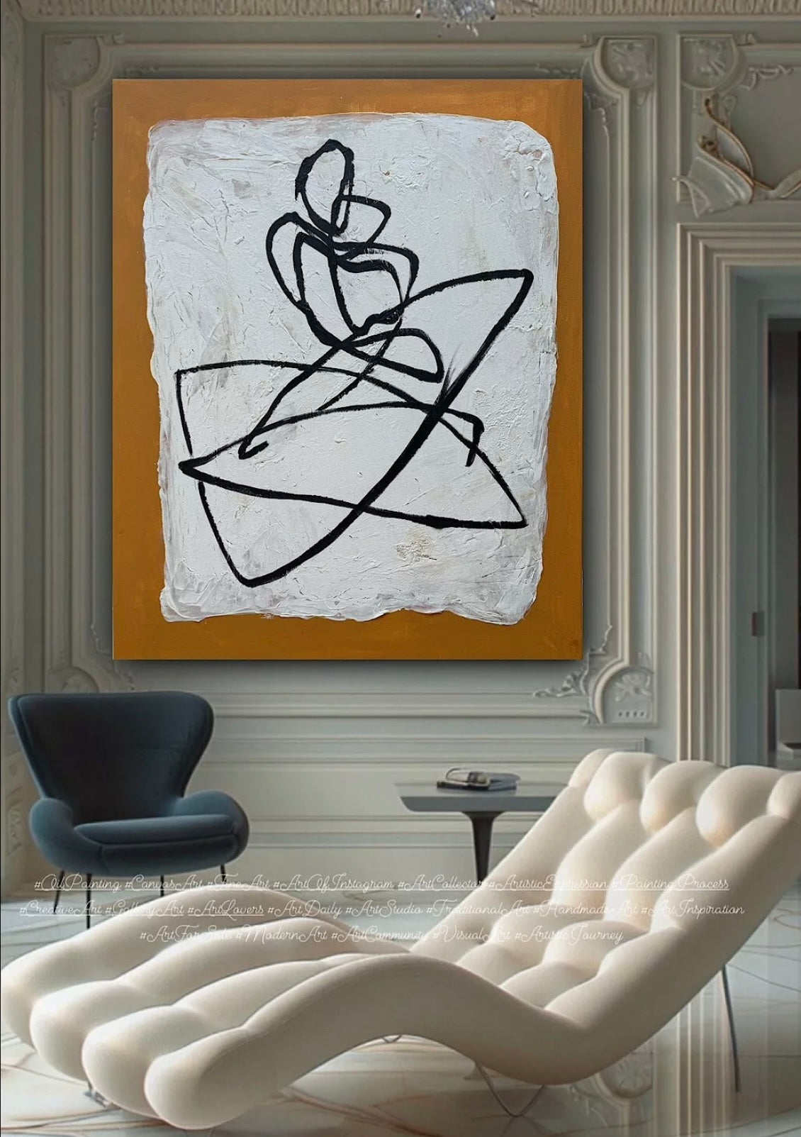 Oka Design Contemporary Abstract Original Oil Painting On 80 x 60cm Canvas Lovers nude