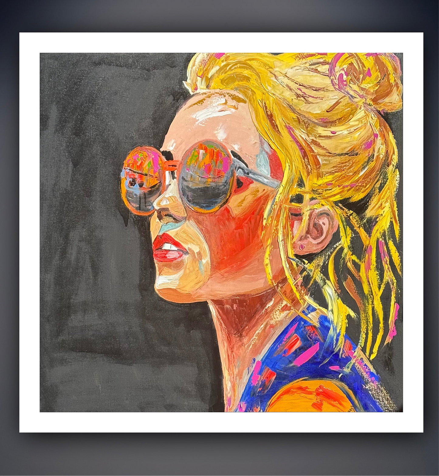 Blondie in sunglasses Woman portrait limited edition Giclee Print