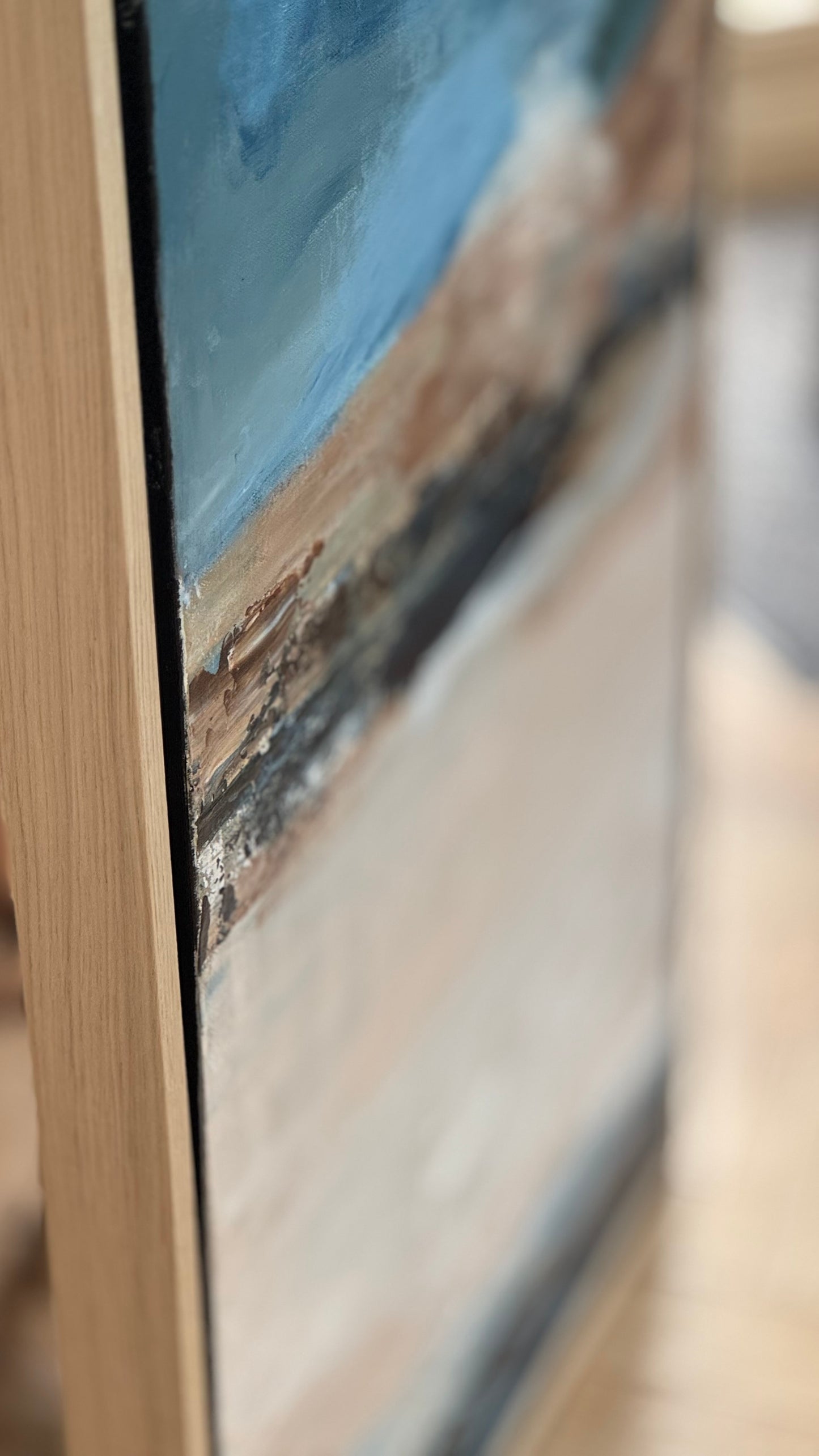 Framed Original Abstract contemporary Oil Painting On Canvas 83x56cm Amalfi Coast Oka