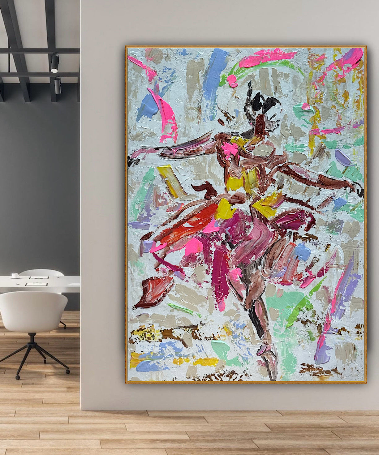 Ballet dancer Original modern Abstract Oil Painting On Canvas 85 x 60cm Oka