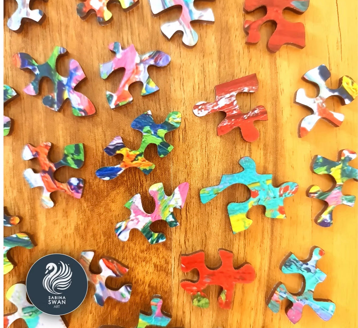 Art Wooden Puzzle for Adults Sabina Swan Art Original Jigsaw Sea of Roses