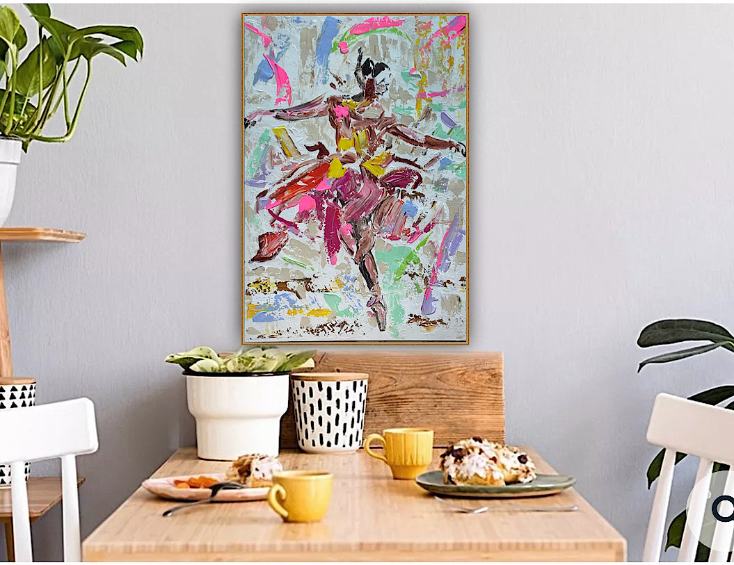 Ballet dancer Original modern Abstract Oil Painting On Canvas 85 x 60cm Oka