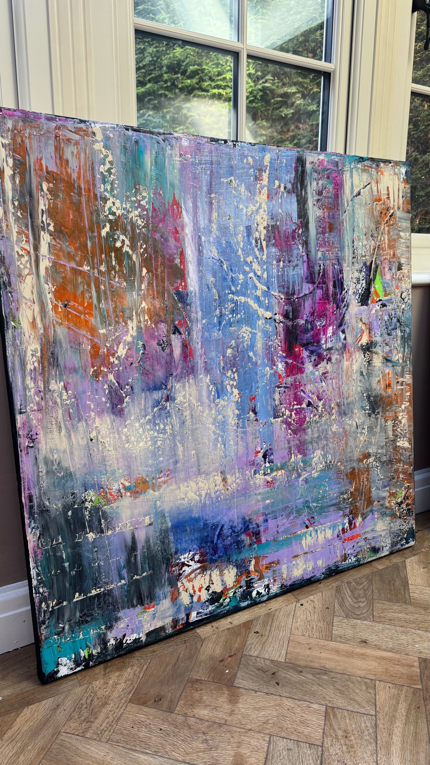 Contemporary Style Abstract Original Oil Painting on 90x90cm Canvas Palimpsest