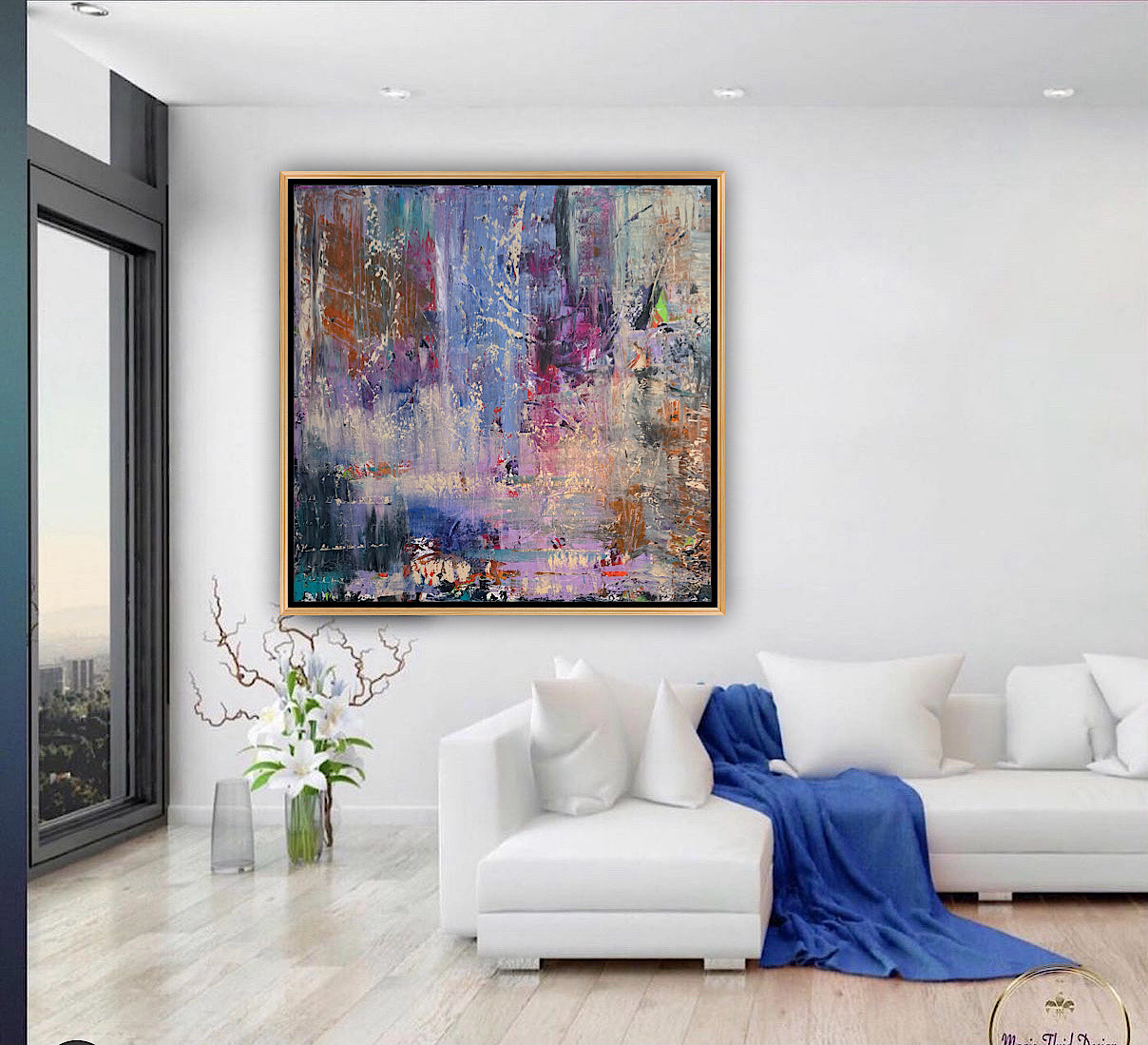 Contemporary Style Abstract Original Oil Painting on 90x90cm Canvas Palimpsest