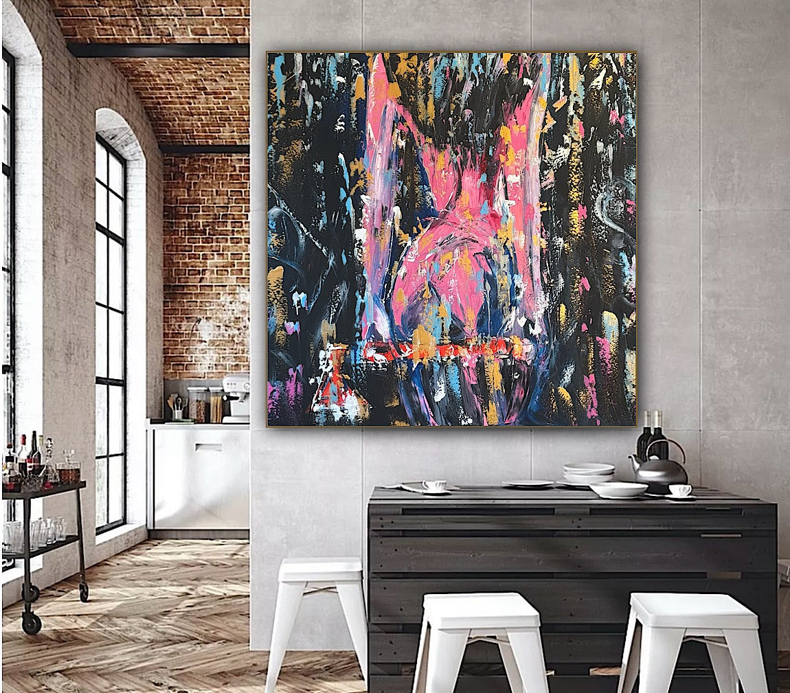 Richter StyLe Abstract Original Oil Painting On Canvas 100x100cm Nude Dancer