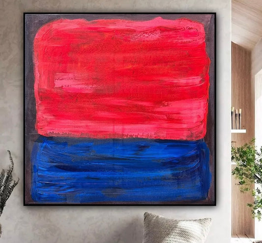 Oka Rothko Design Contemporary Abstract Original Oil Painting On 80x80cm Canvas Indigo