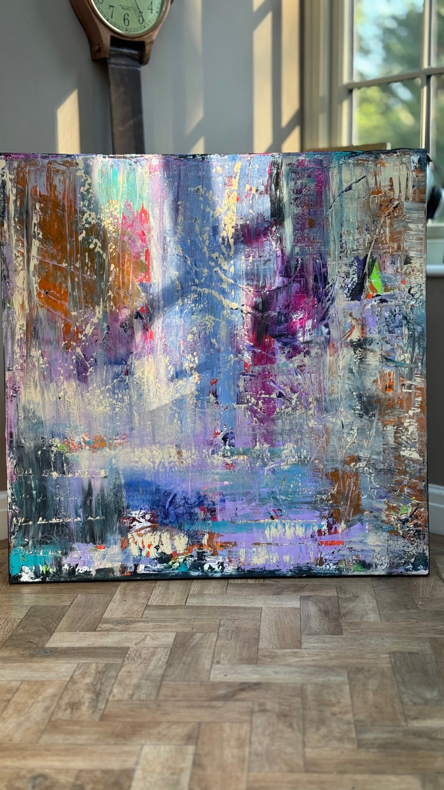 Contemporary Style Abstract Original Oil Painting on 90x90cm Canvas Palimpsest