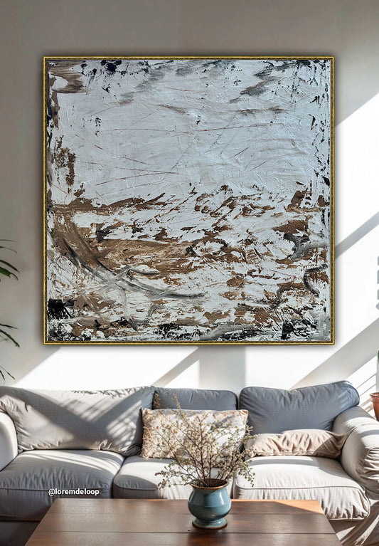 Oka Contemporary Abstract Original Oil Painting 60 x 60cm textured Riviera