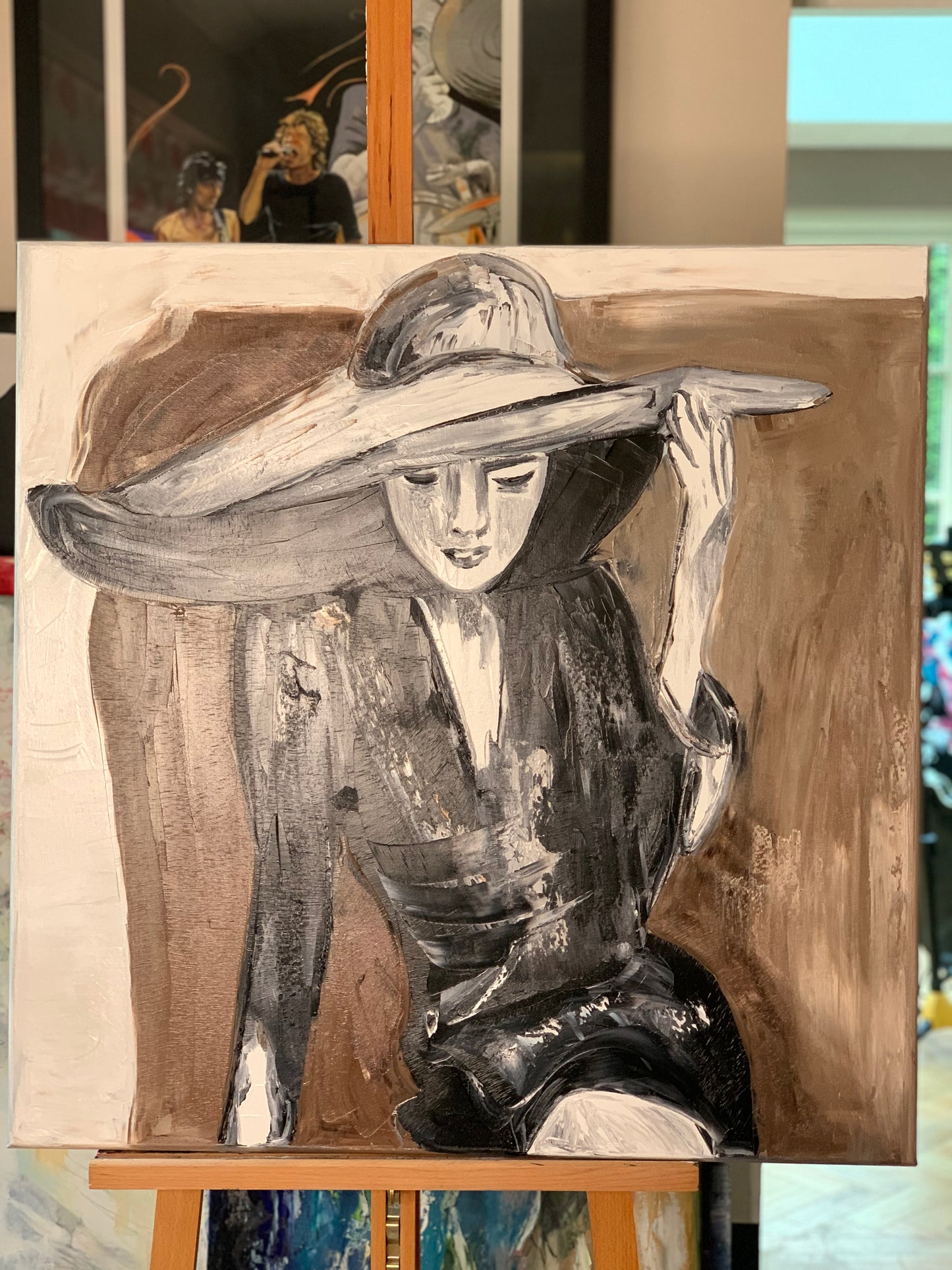 Large Abstract Original Oil Painting On 80x80cm canvas Woman Art Vogue Love