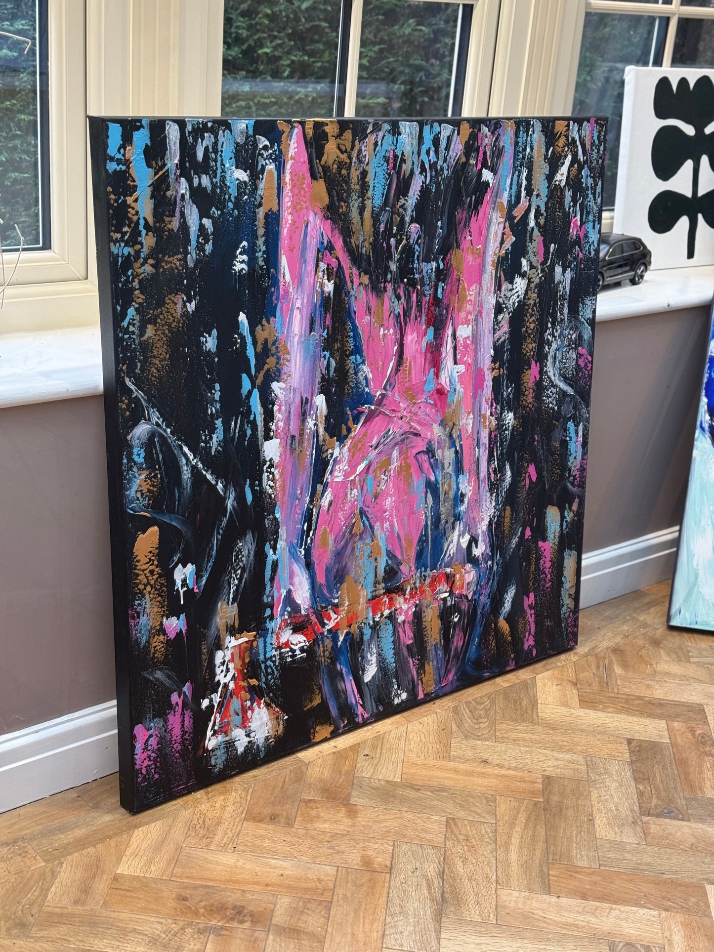 Richter StyLe Abstract Original Oil Painting On Canvas 100x100cm Nude Dancer