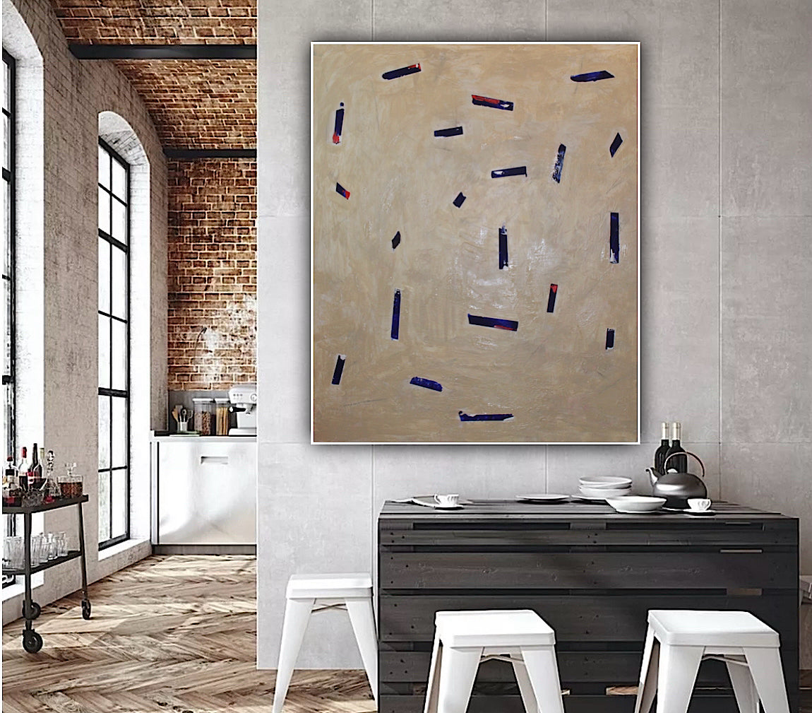 Richter Original Abstract Oil Painting On Canvas 120x100x4cm ‘in the middle of it ‘