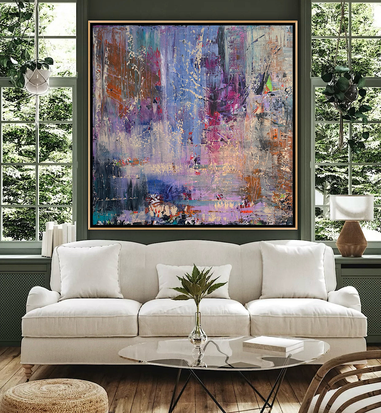 Contemporary Style Abstract Original Oil Painting on 90x90cm Canvas Palimpsest
