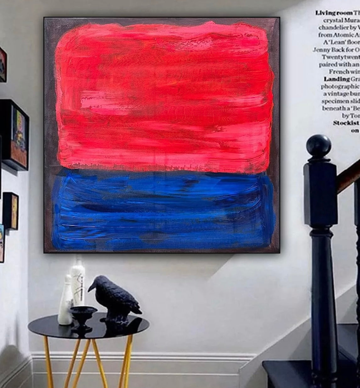Oka Rothko Design Contemporary Abstract Original Oil Painting On 80x80cm Canvas Indigo