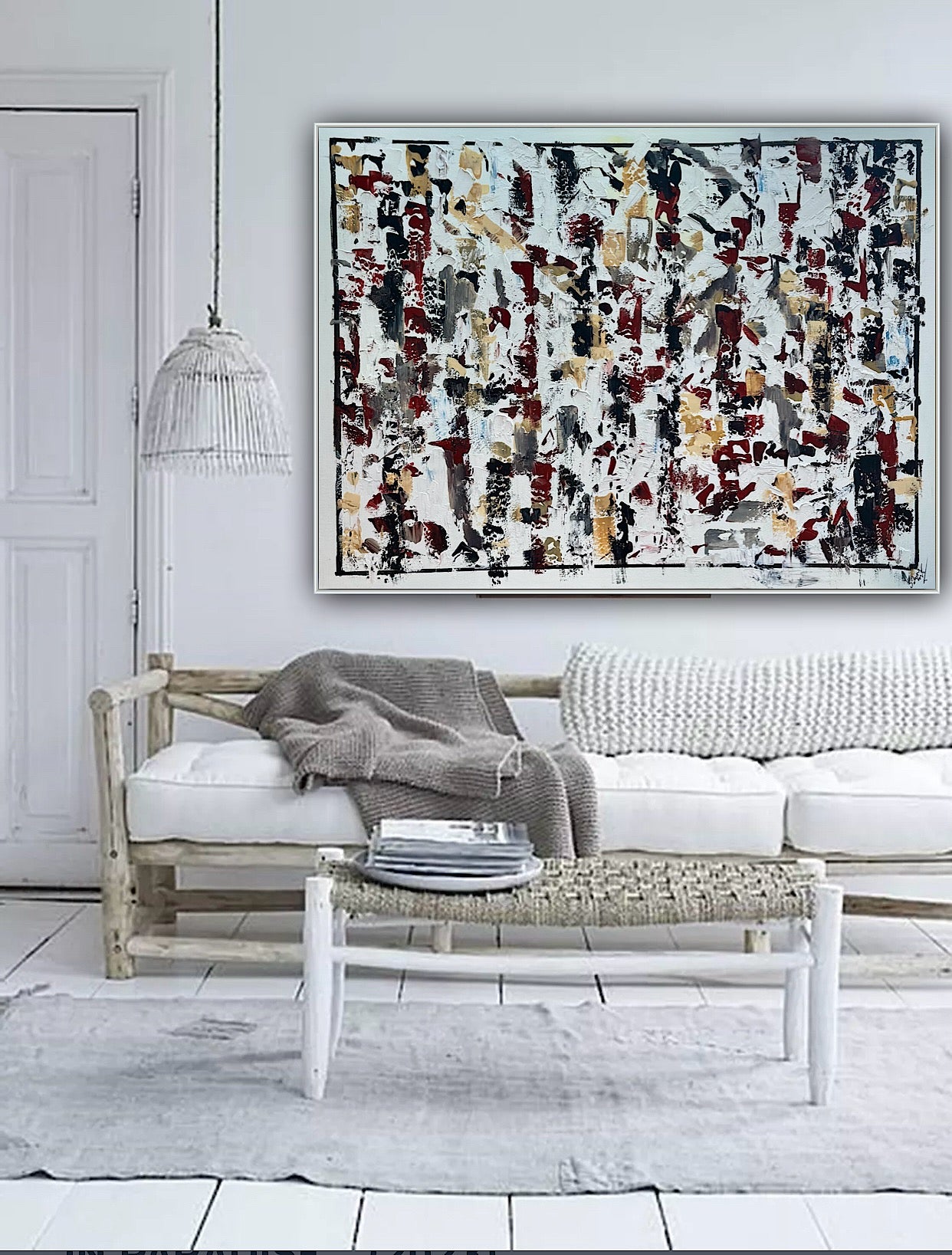 Large Abstract Original Oil Painting On 120x91cm canvas textured Veiled Wilderness
