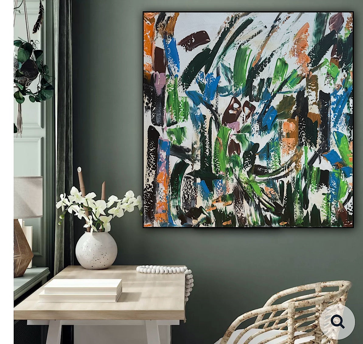 Oka Contemporary Abstract Original Oil Painting 80x80cm Whispers Of The Wind floral