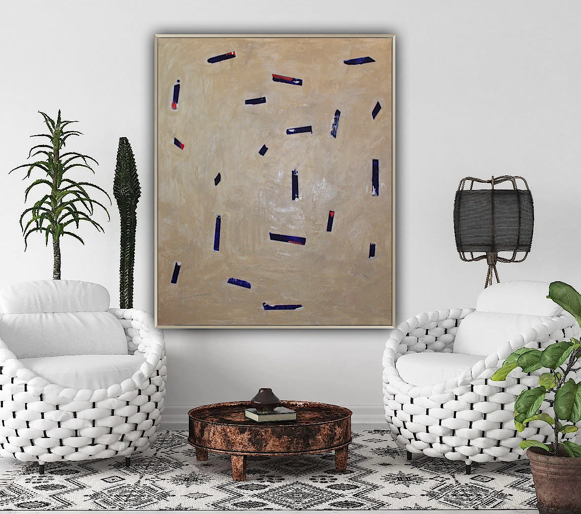 Richter Original Abstract Oil Painting On Canvas 120x100x4cm ‘in the middle of it ‘
