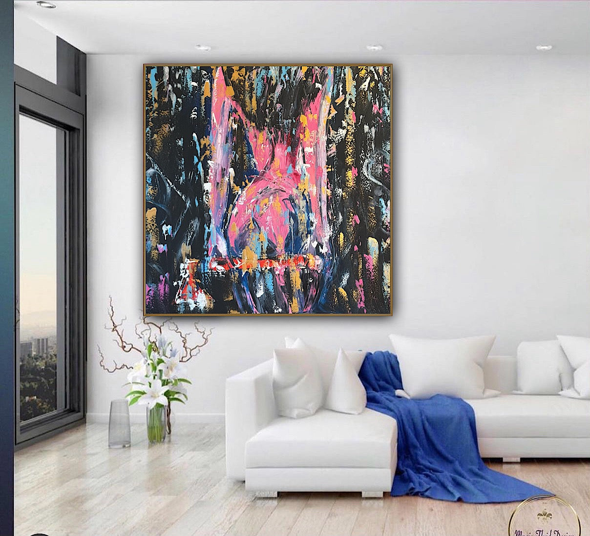 Richter StyLe Abstract Original Oil Painting On Canvas 100x100cm Nude Dancer