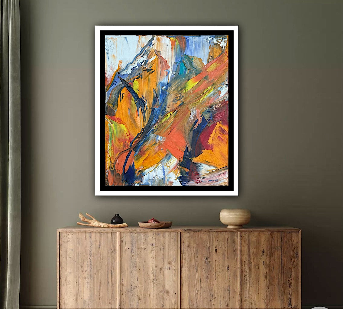 Framed Oka Contemporary Abstract Original Oil Painting serenade of seasons floral