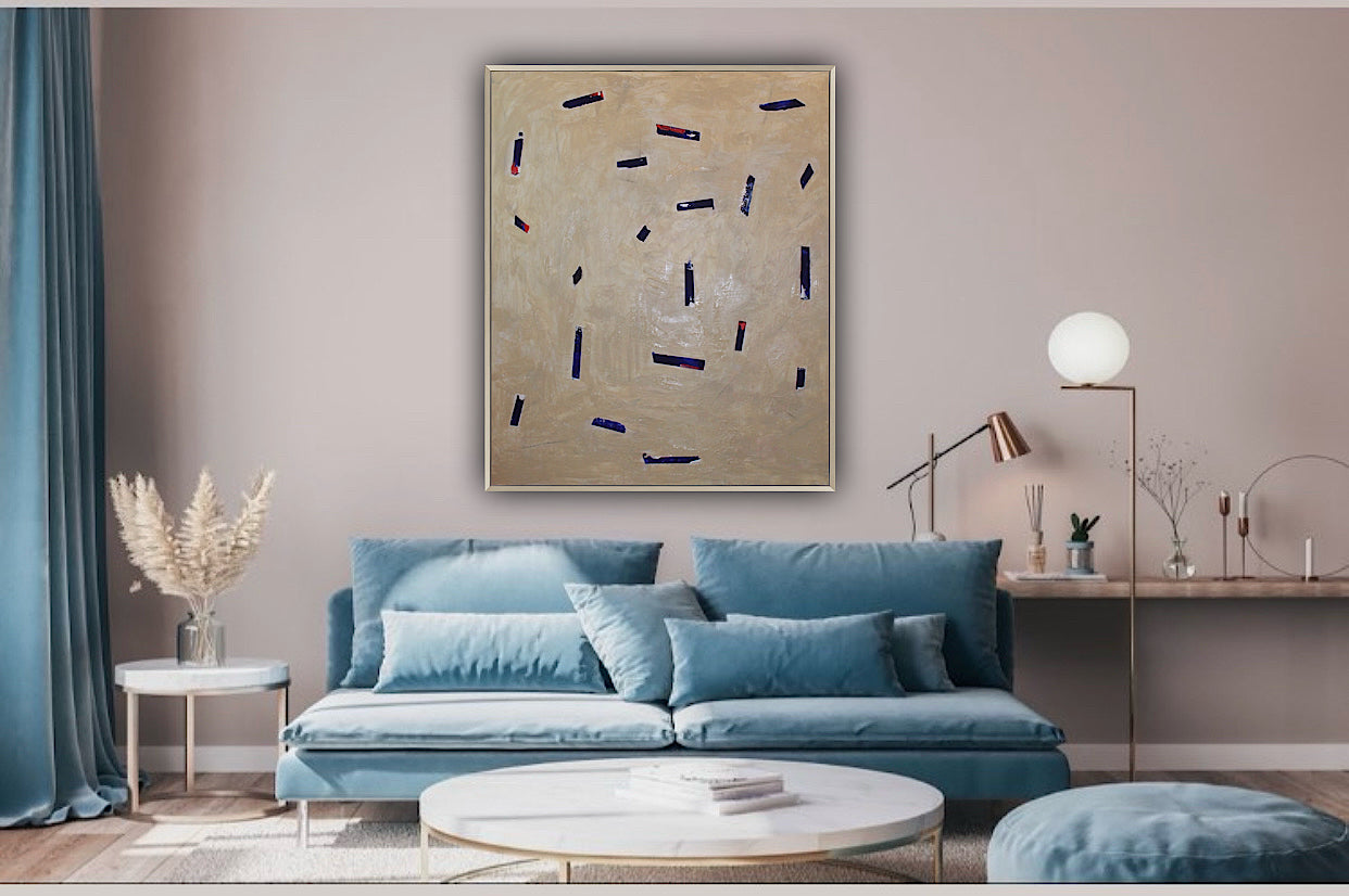 Richter Original Abstract Oil Painting On Canvas 120x100x4cm ‘in the middle of it ‘